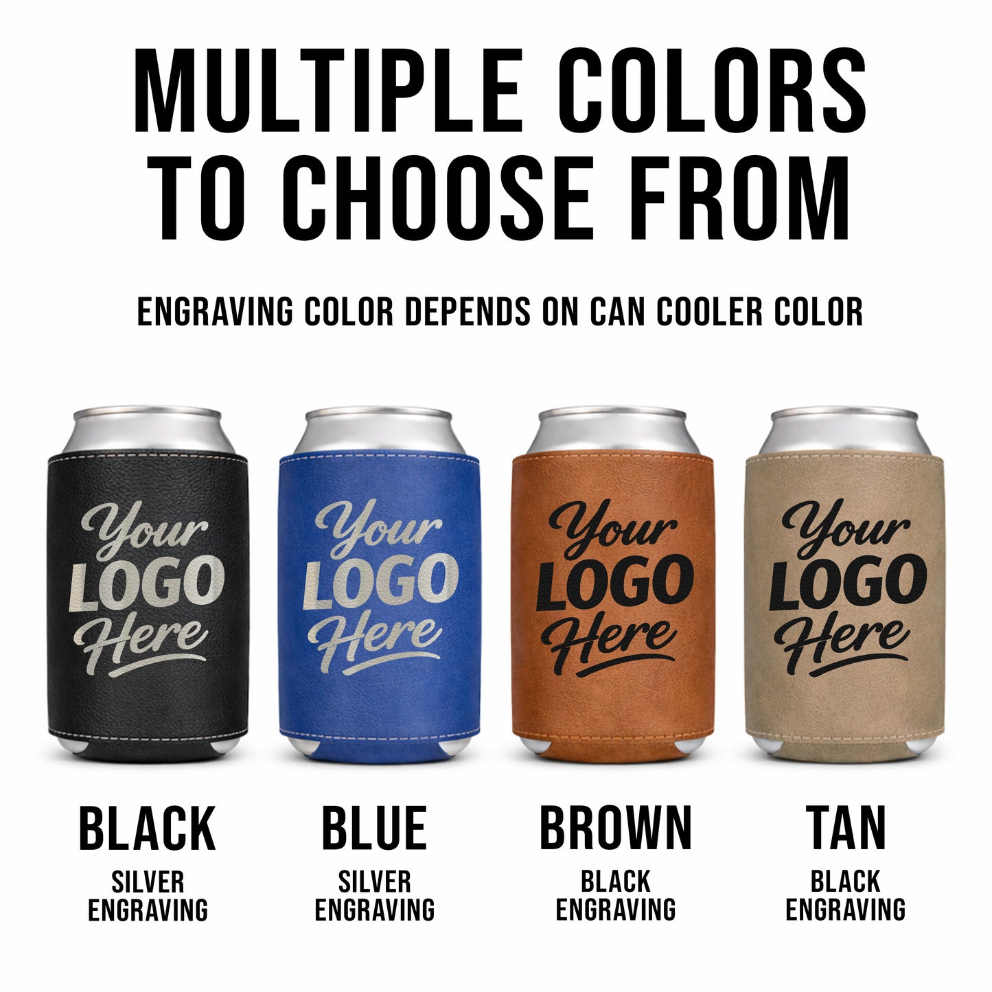 Custom Leatherette Can Coolers With Company Logo – Laser Engraved