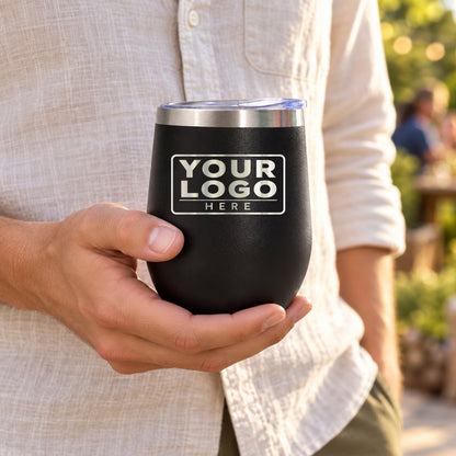 Custom 12 oz Wine Tumbler With Company Logo