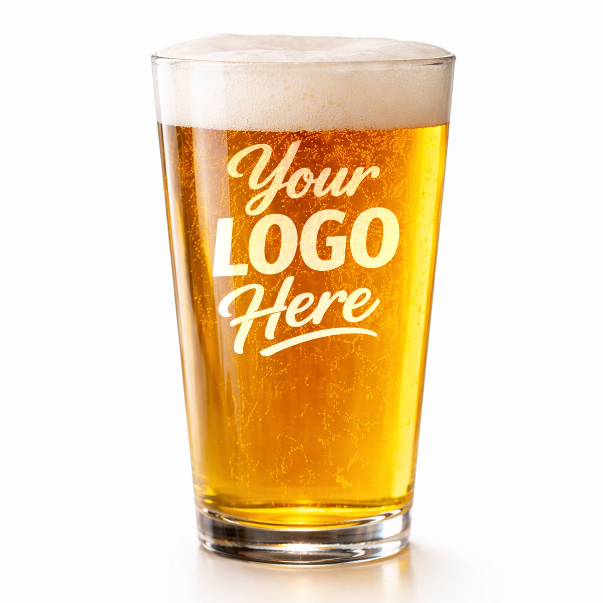 Custom 16 oz Pint Glass With Company Logo – Laser Engraved