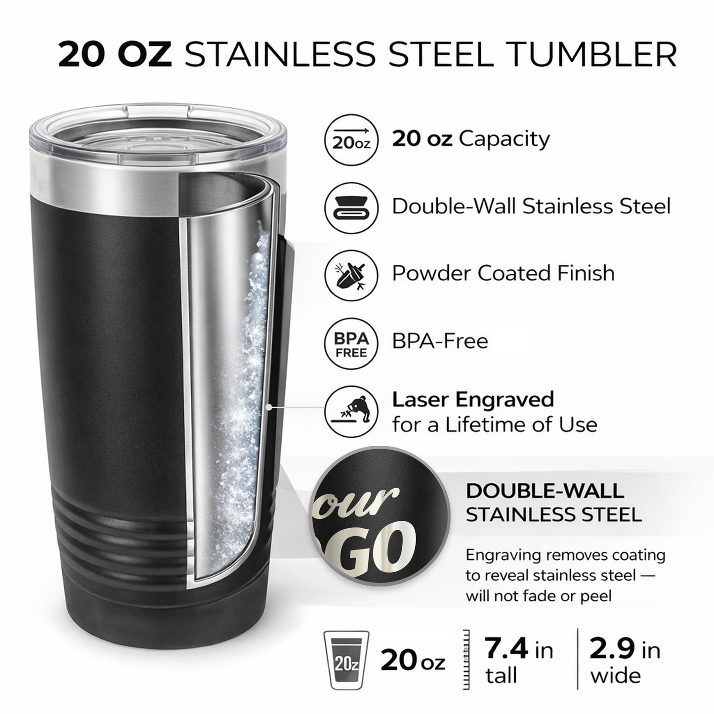 20 oz Tumbler With Company Logo