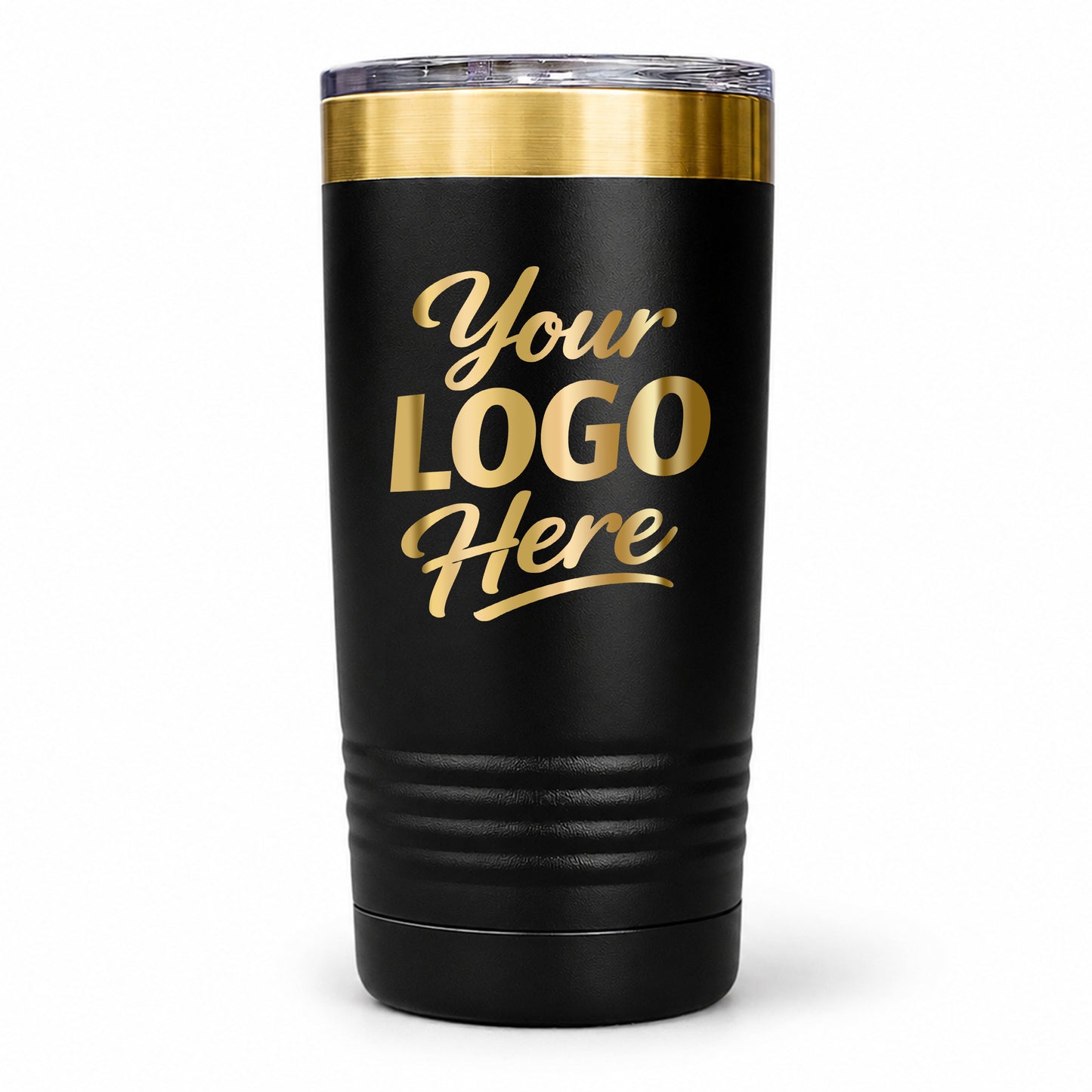 20 oz Gold Tumbler With Company Logo – Custom Engraved