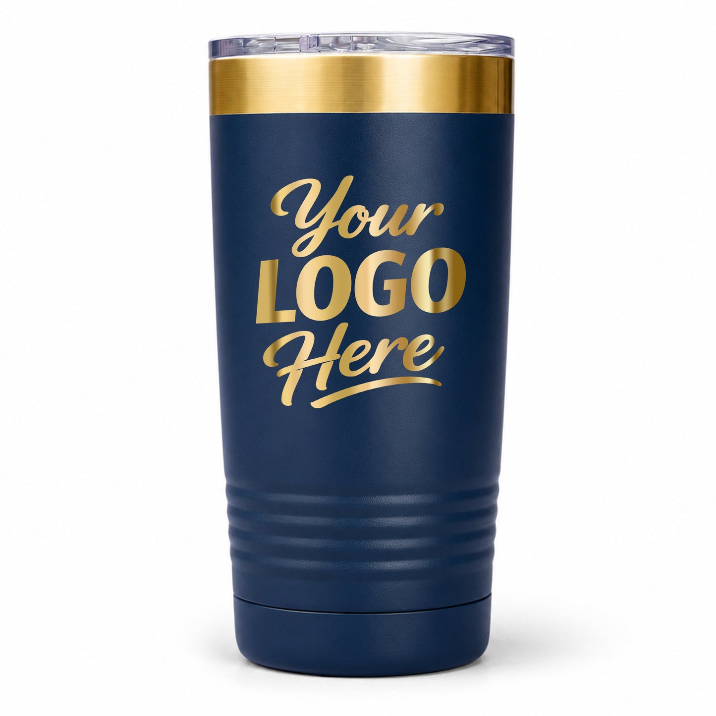 20 oz Gold Tumbler With Company Logo – Custom Engraved