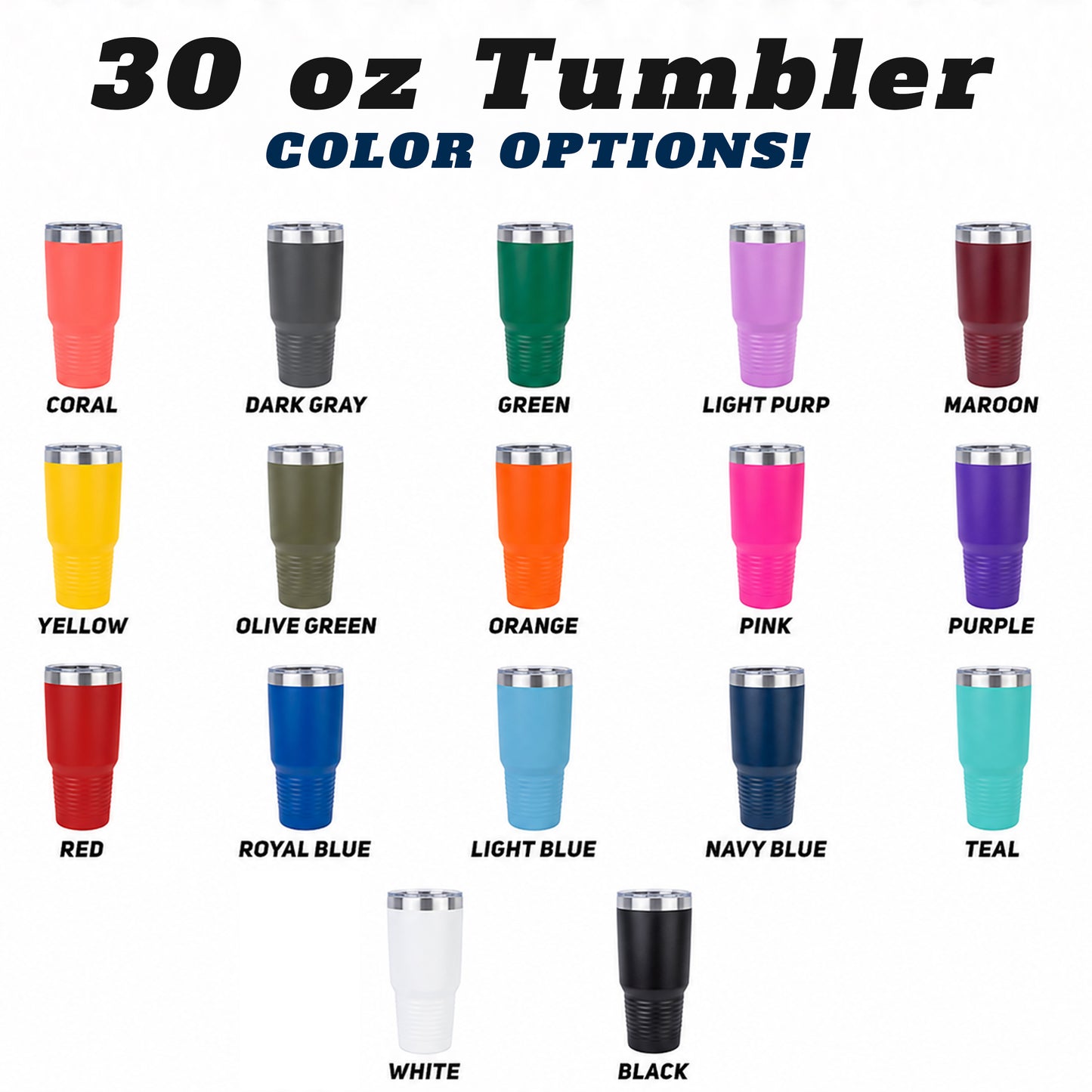 Custom Logo 30 oz Tumblers – Single & Bulk Packs