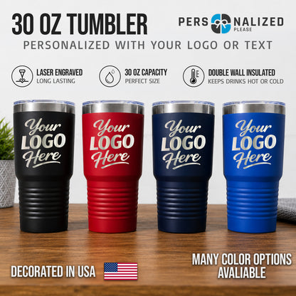 Custom Logo 30 oz Tumblers – Single & Bulk Packs