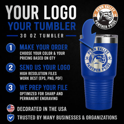 Custom Logo 30 oz Tumblers – Single & Bulk Packs