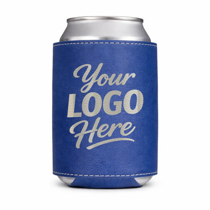 Custom Leatherette Can Coolers With Company Logo – Laser Engraved