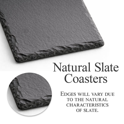 Custom Square Slate Coasters With Company Logo – Laser Engraved