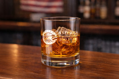 Americas 250th Birthday - Whiskey Glass /  Pint Glass Option