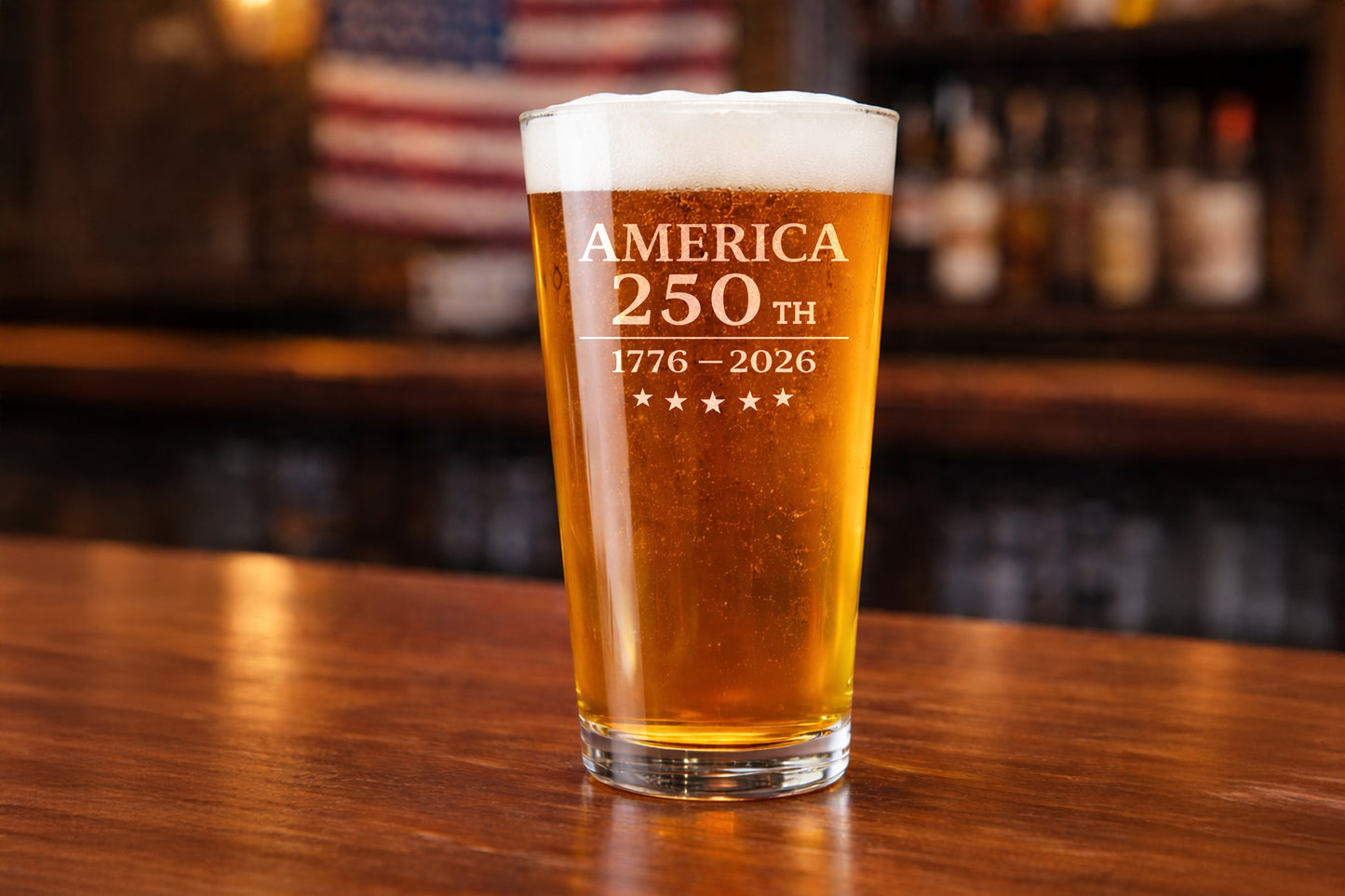 Americas 250th Birthday - Whiskey Glass /  Pint Glass Option