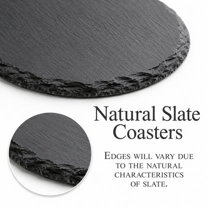 Custom Round Slate Coasters With Company Logo – Laser Engraved