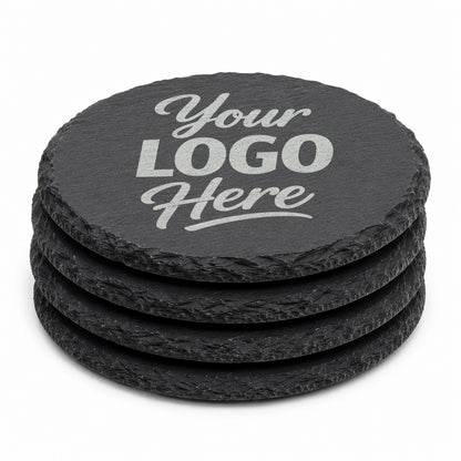 Custom Round Slate Coasters With Company Logo – Laser Engraved