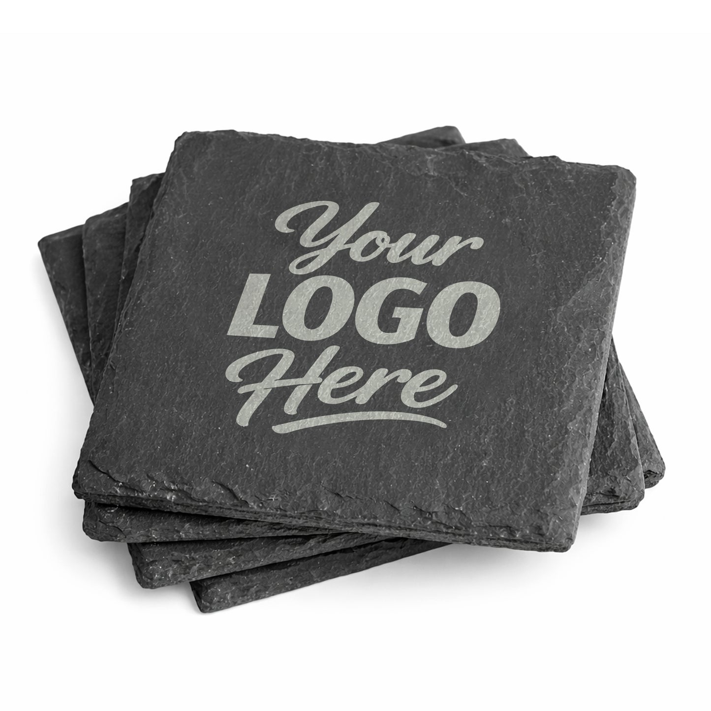 Custom Square Slate Coasters With Company Logo – Laser Engraved