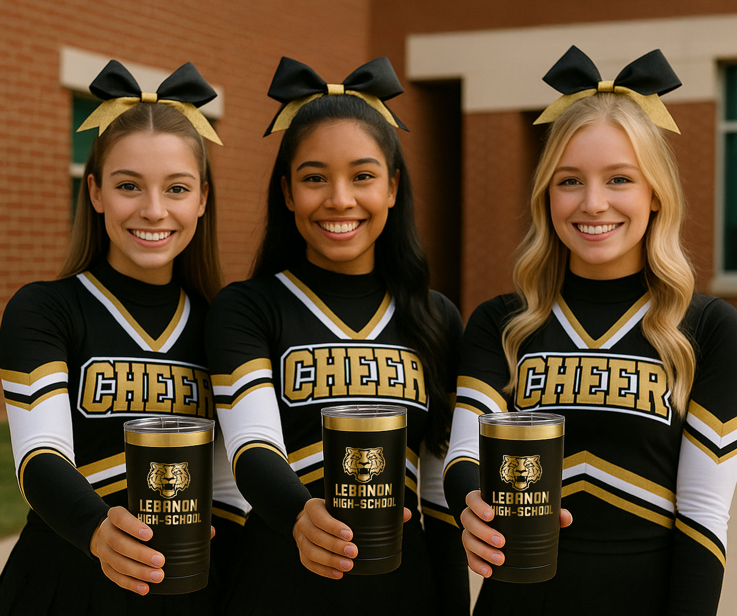 Lebanon School Tumbler - Black/Gold 20 Oz