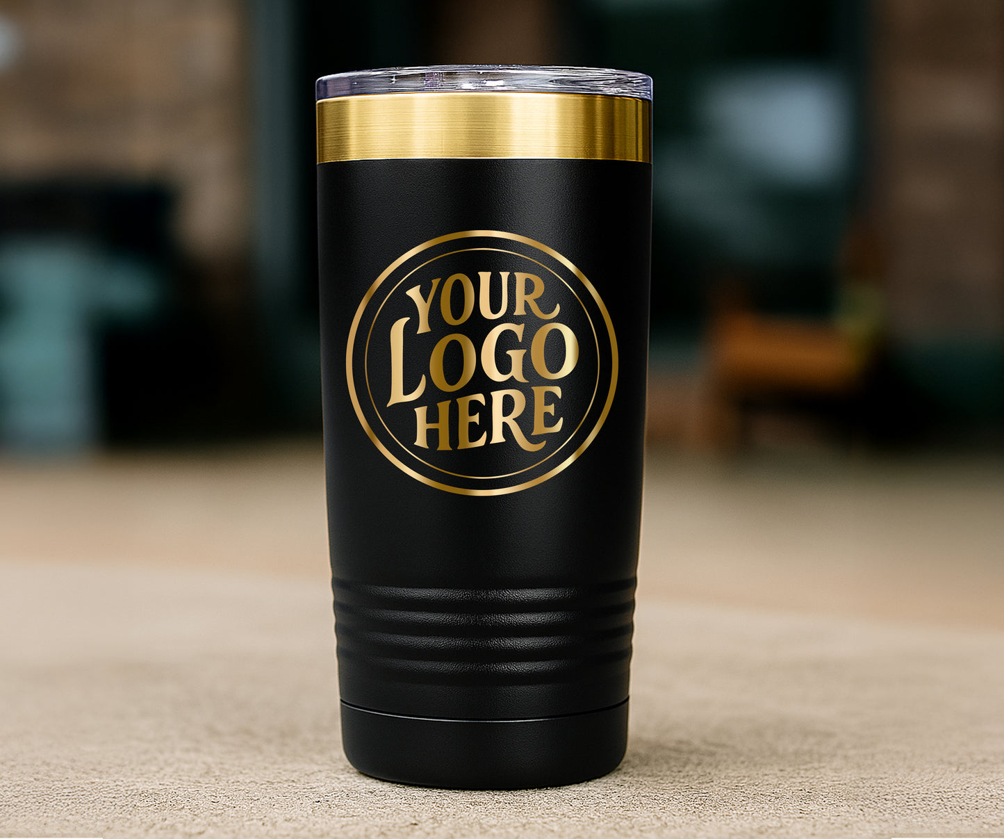 Gold Logo 20 oz Tumbler: Luxury Stainless Steel Corporate Gift