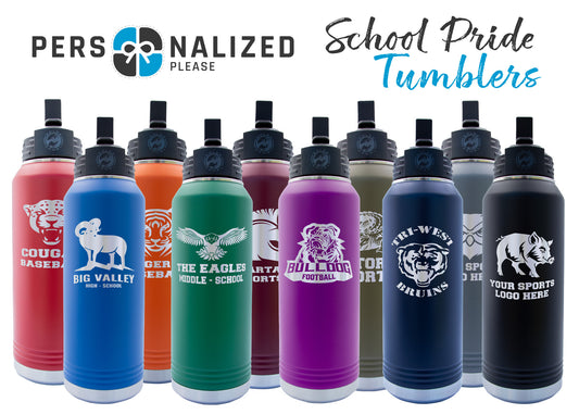 Custom School Drinking Tumbler, Great For Spreading your school Spirit : Great Gifts For Fans and Parents for Sporting Events.