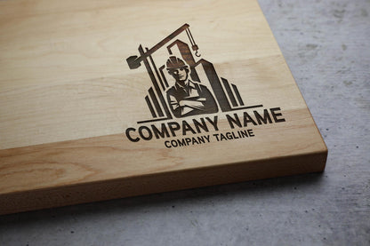 Custom Construction Company Gift - Construction Logo Gift - Construction Crew Gifts - Cutting Board Promotion