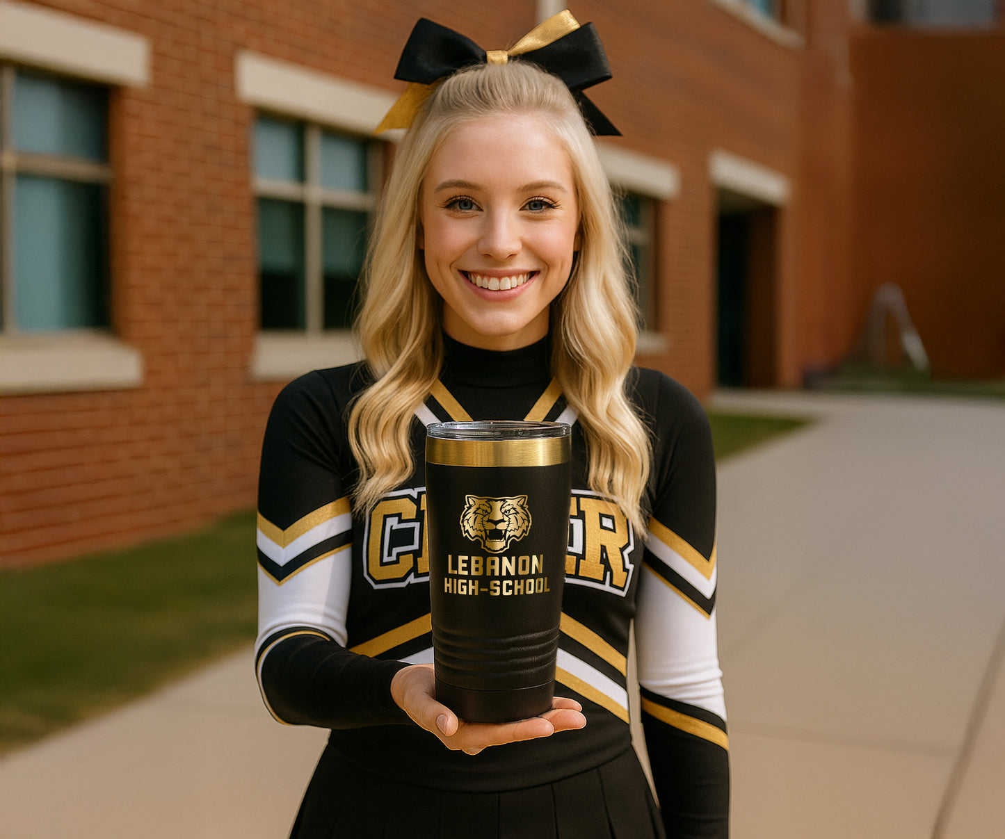 Lebanon School Tumbler - Black/Gold 20 Oz