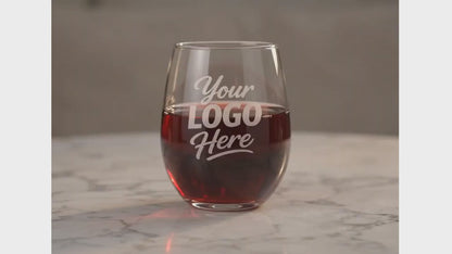 Custom 15 oz Stemless Wine Glass With Company Logo – Laser Engraved
