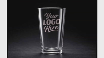Custom 16 oz Pint Glass With Company Logo – Laser Engraved