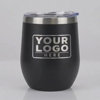 Custom 12 oz Wine Tumbler With Company Logo