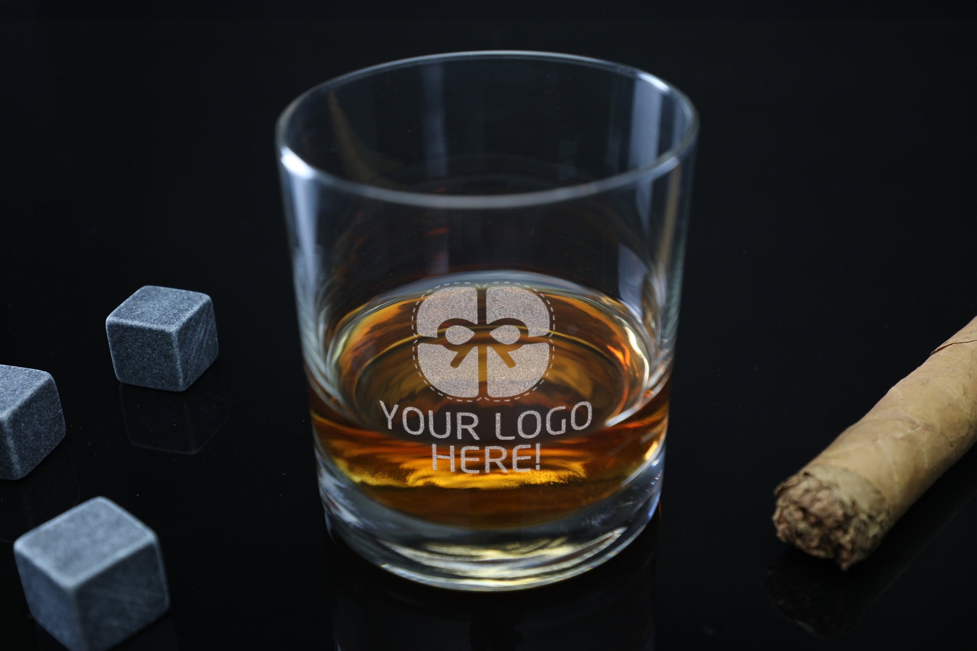 Company Logo Gift, Logo Whiskey Glass, Promotional Items, Promotional Whiskey Glass, Company Promotion, Custom Logo Gift - Whiskey Glass