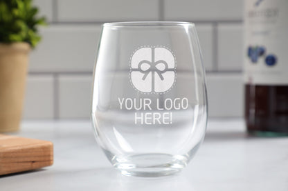 Custom Logo Wine Glass, Wine Glass Logo, Company Logo Gift, Promotional Item, Company Giveaway Gift, Promotional Gifts - Engraved Wine Glass