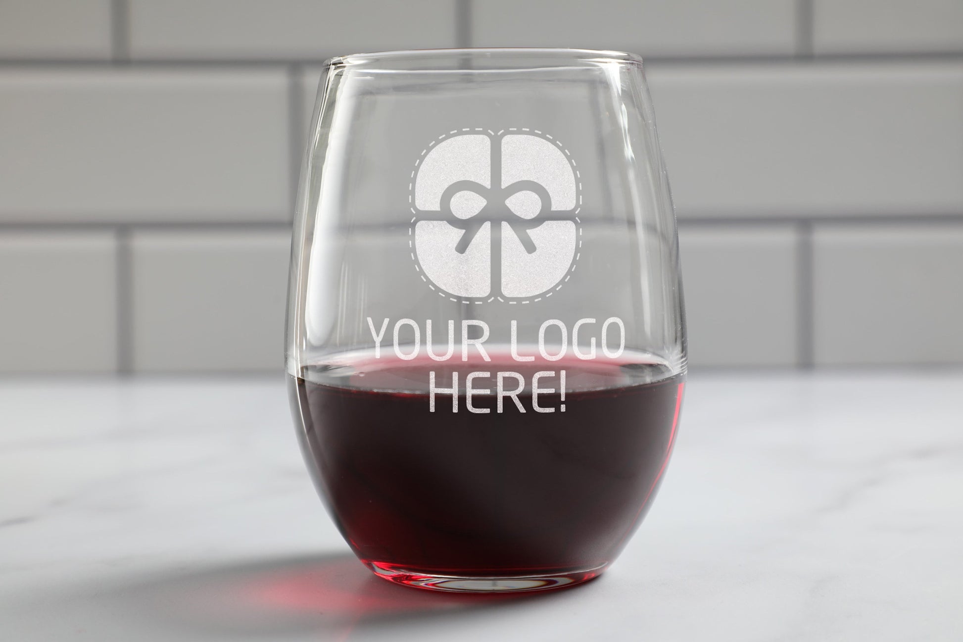 Custom Logo Wine Glass, Wine Glass Logo, Company Logo Gift, Promotional Item, Company Giveaway Gift, Promotional Gifts - Engraved Wine Glass